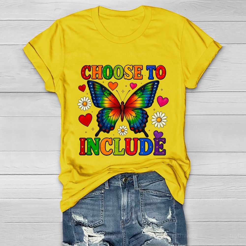 Choose To Include Butterfly Daisy Healthwear T-shirt