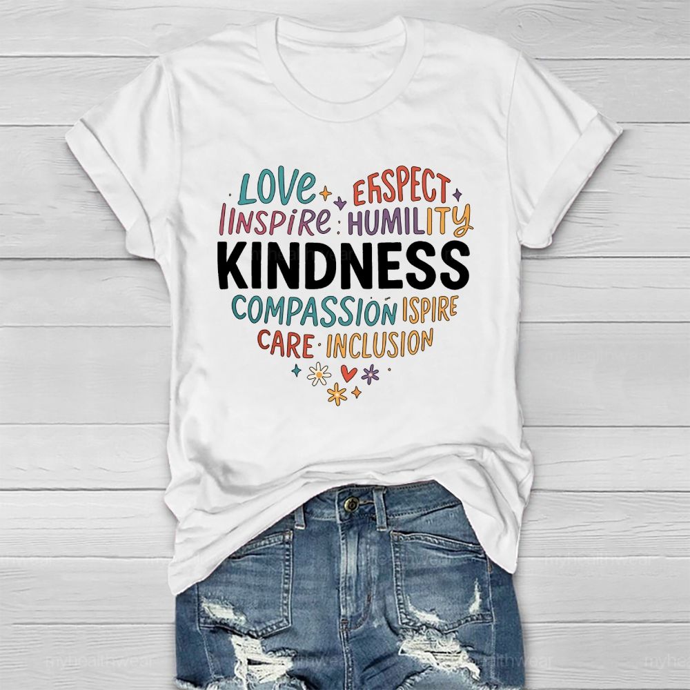 Kindness Love Inspire Letters Healthwear T-shirt