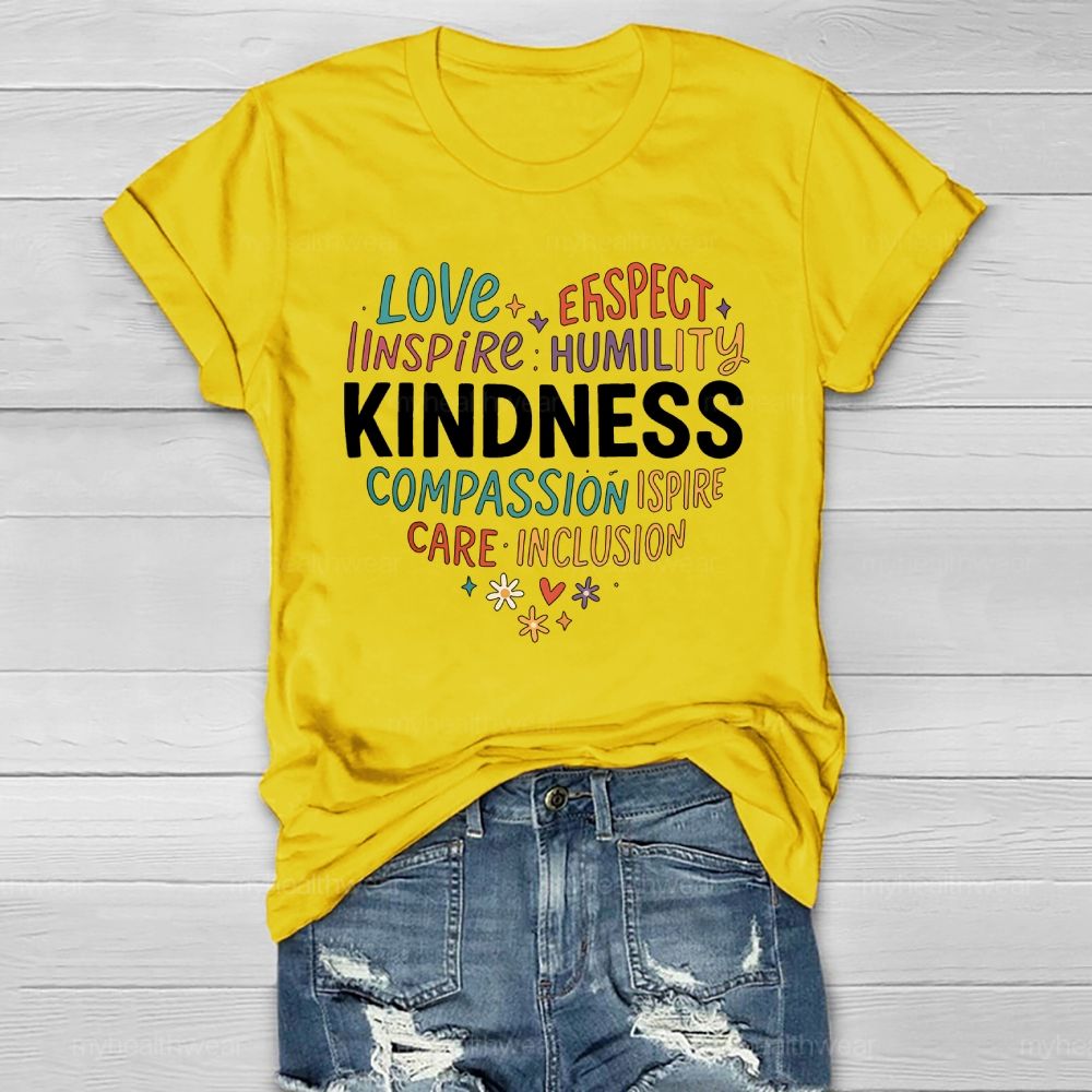 Kindness Love Inspire Letters Healthwear T-shirt