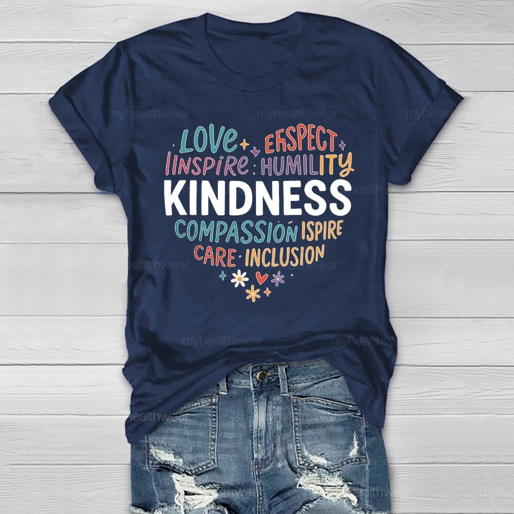 Kindness Love Inspire Letters Healthwear T-shirt