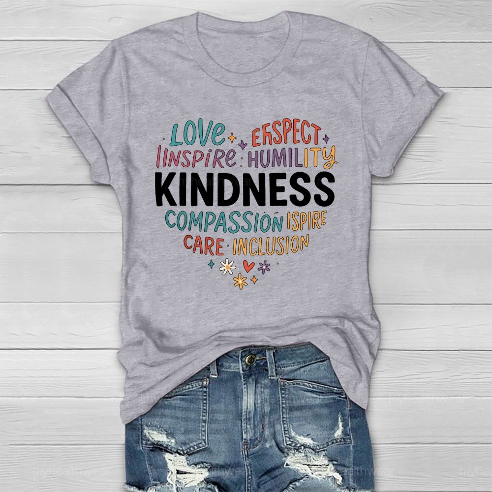 Kindness Love Inspire Letters Healthwear T-shirt