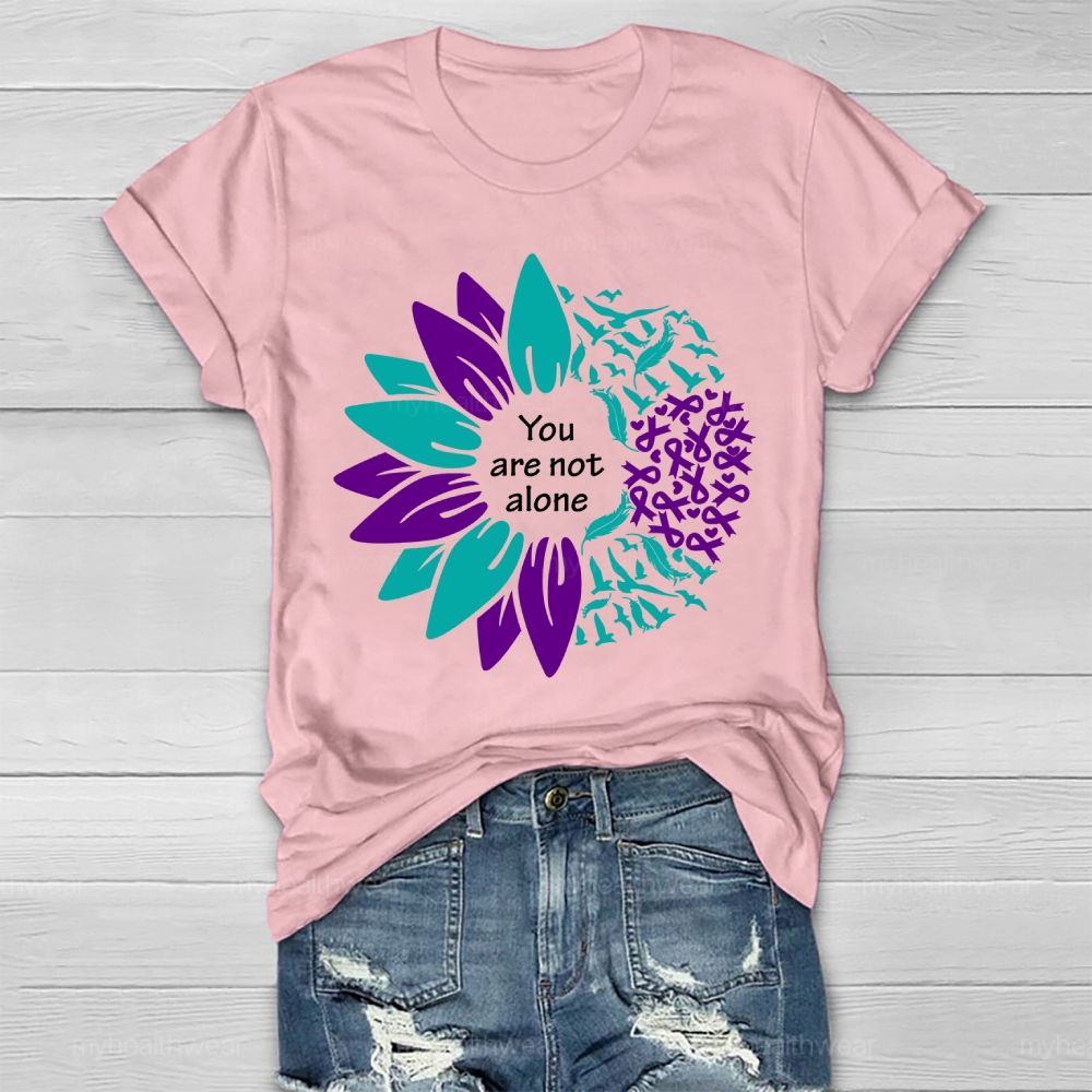You Are Not Alone Flowers Feathers Healthwear T-shirt