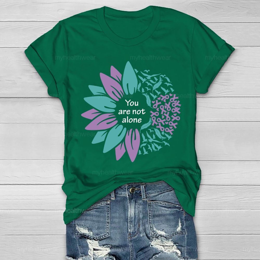 You Are Not Alone Flowers Feathers Healthwear T-shirt
