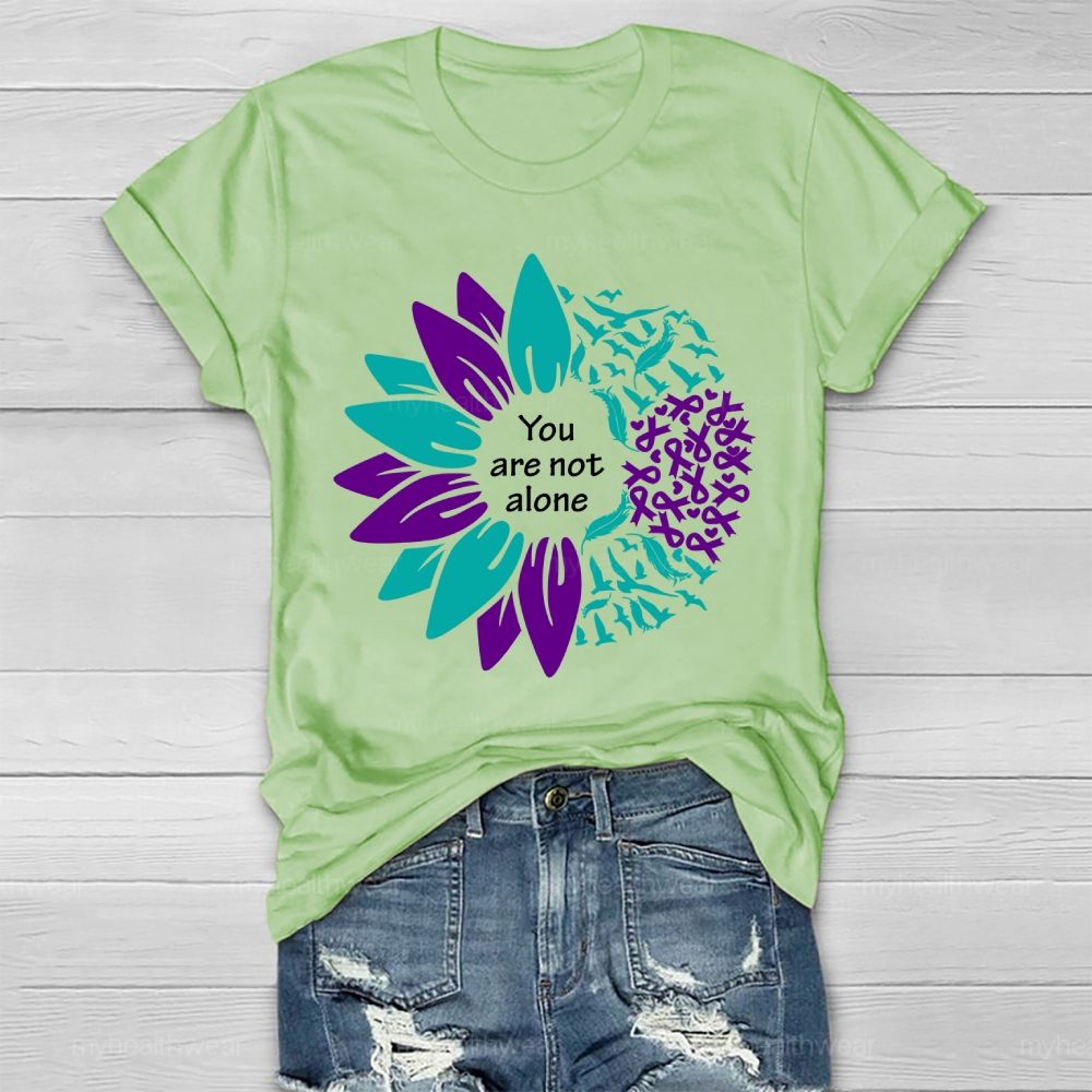You Are Not Alone Flowers Feathers Healthwear T-shirt