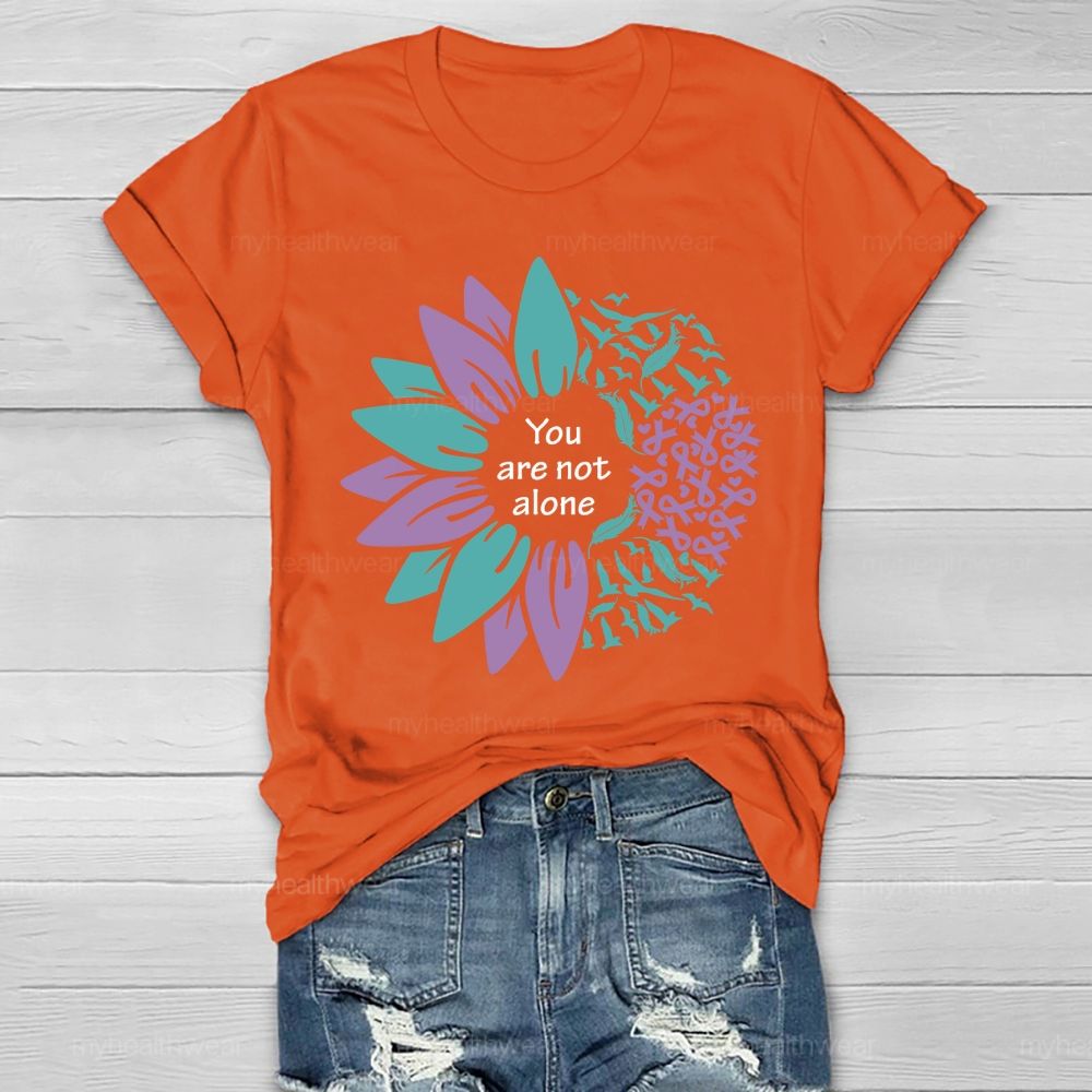 You Are Not Alone Flowers Feathers Healthwear T-shirt