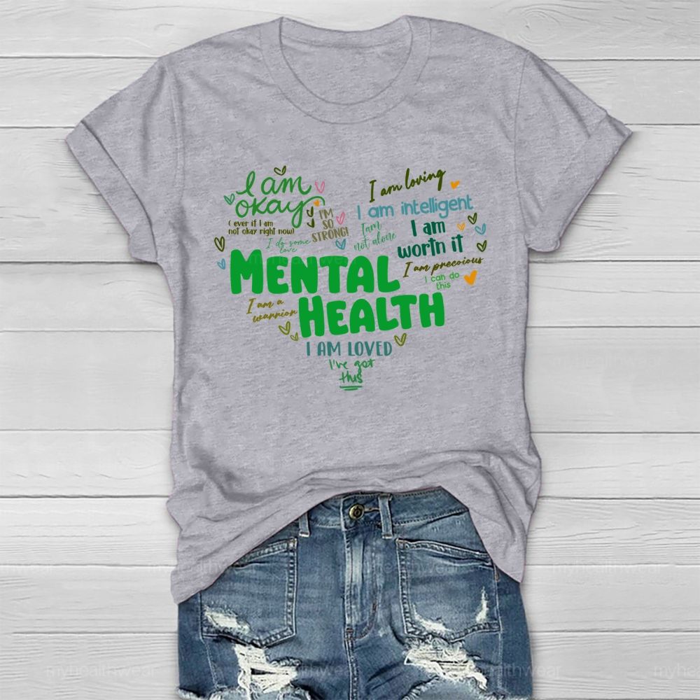 Mental Health I Am OKAY Love Letters Healthwear T-shirt