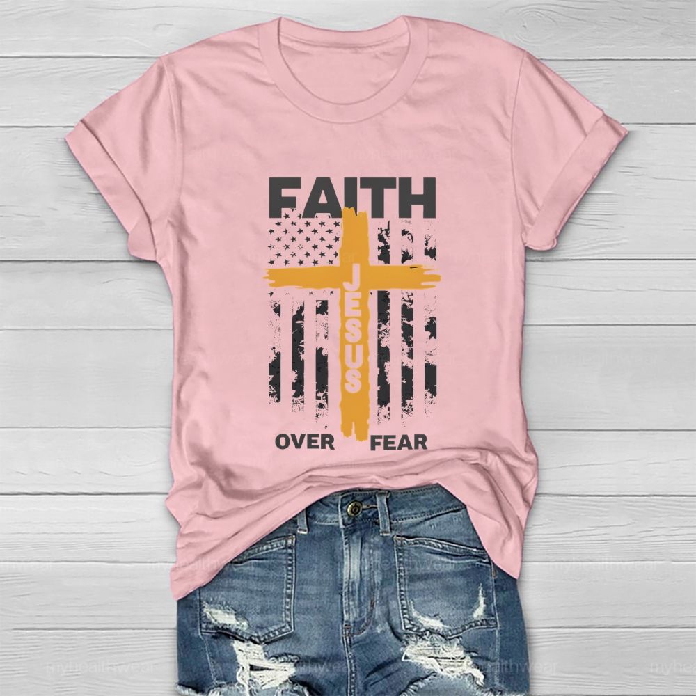 Faith Over Fear Jesus The Cross Healthwear T-shirt