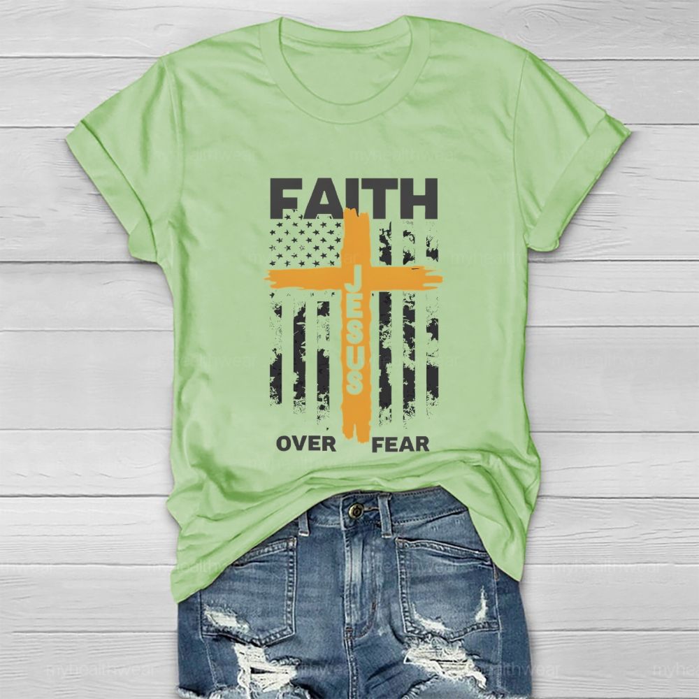 Faith Over Fear Jesus The Cross Healthwear T-shirt