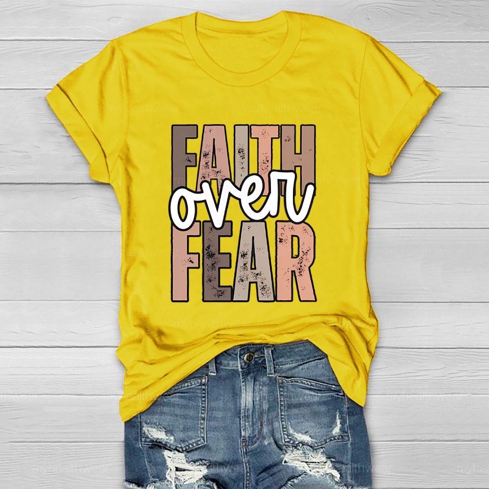 Faith Over Fear Colorful Letters Healthwear T-shirt