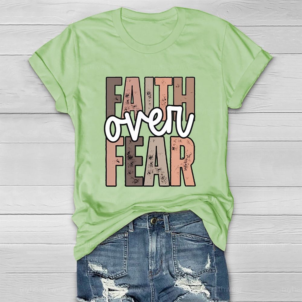 Faith Over Fear Colorful Letters Healthwear T-shirt