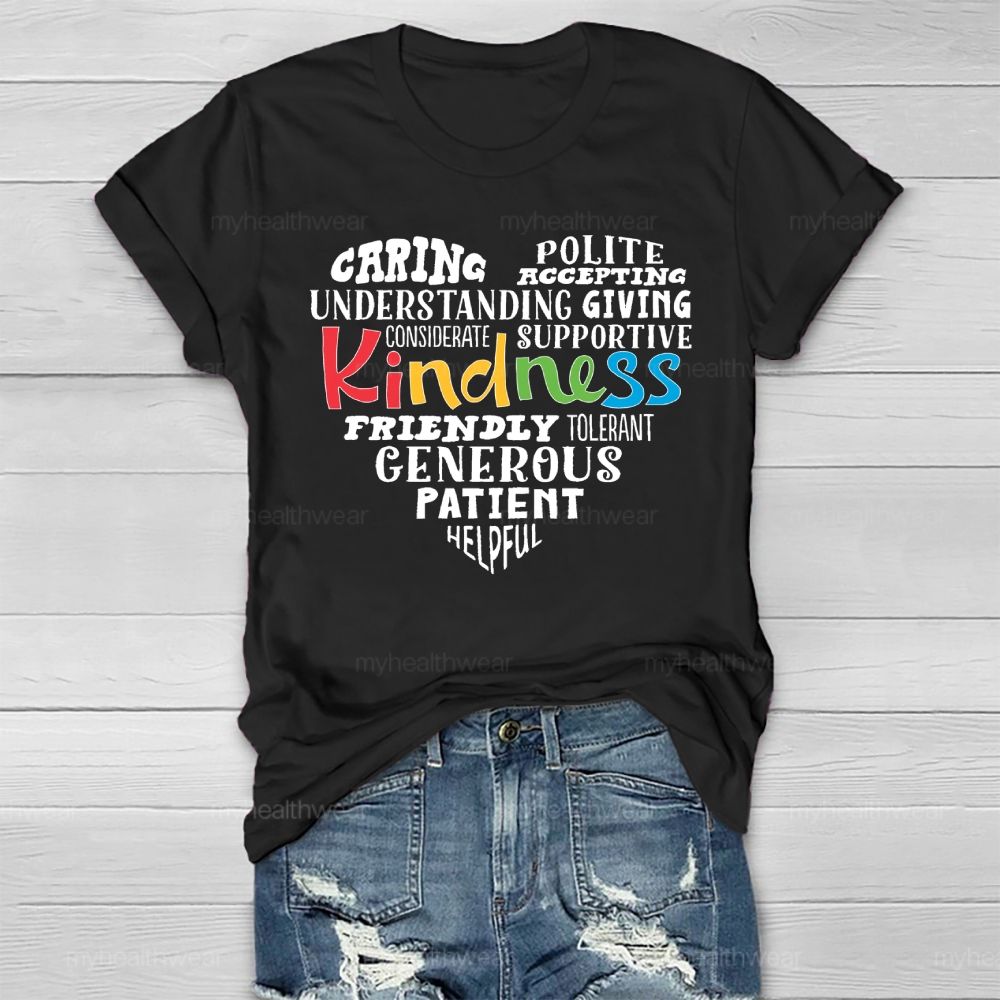 Kindness Caring Understanding Love Letters Healthwear T-shirt