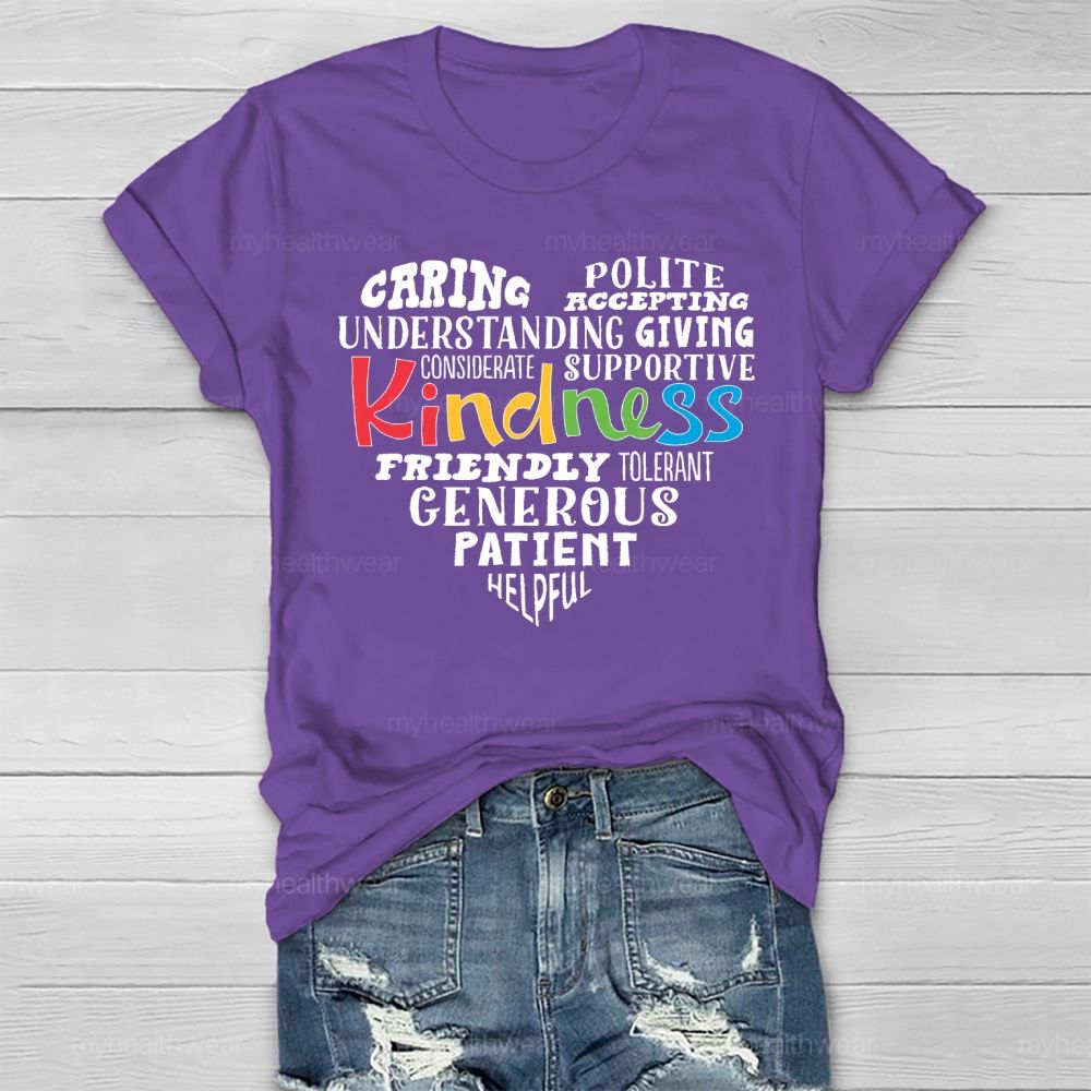 Kindness Caring Understanding Love Letters Healthwear T-shirt