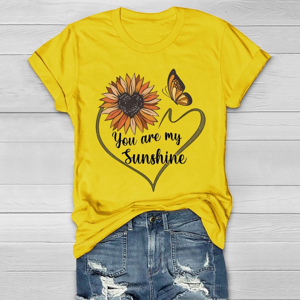 You Are My Sunshine Loving Sunflower Butterfly Healthwear T-shirt
