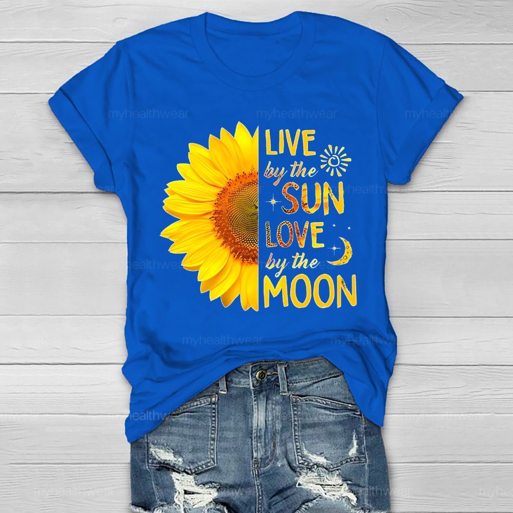 Live By The Sun Love By The Moon Sunflower Healthwear T-shirt