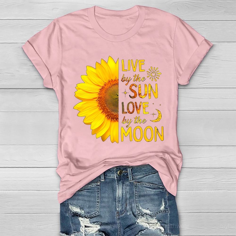 Live By The Sun Love By The Moon Sunflower Healthwear T-shirt