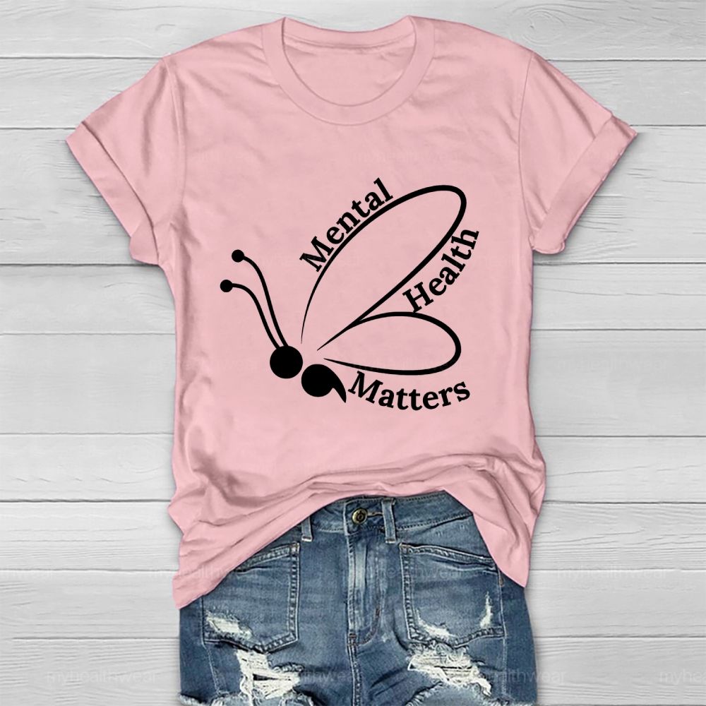 Mental Health Matters Butterfly Semicolon Healthwear T-shirt