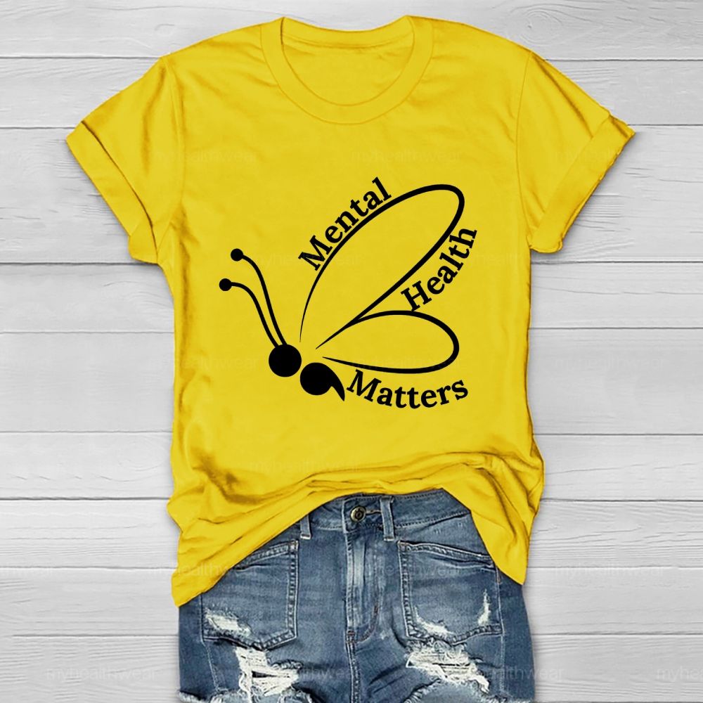 Mental Health Matters Butterfly Semicolon Healthwear T-shirt