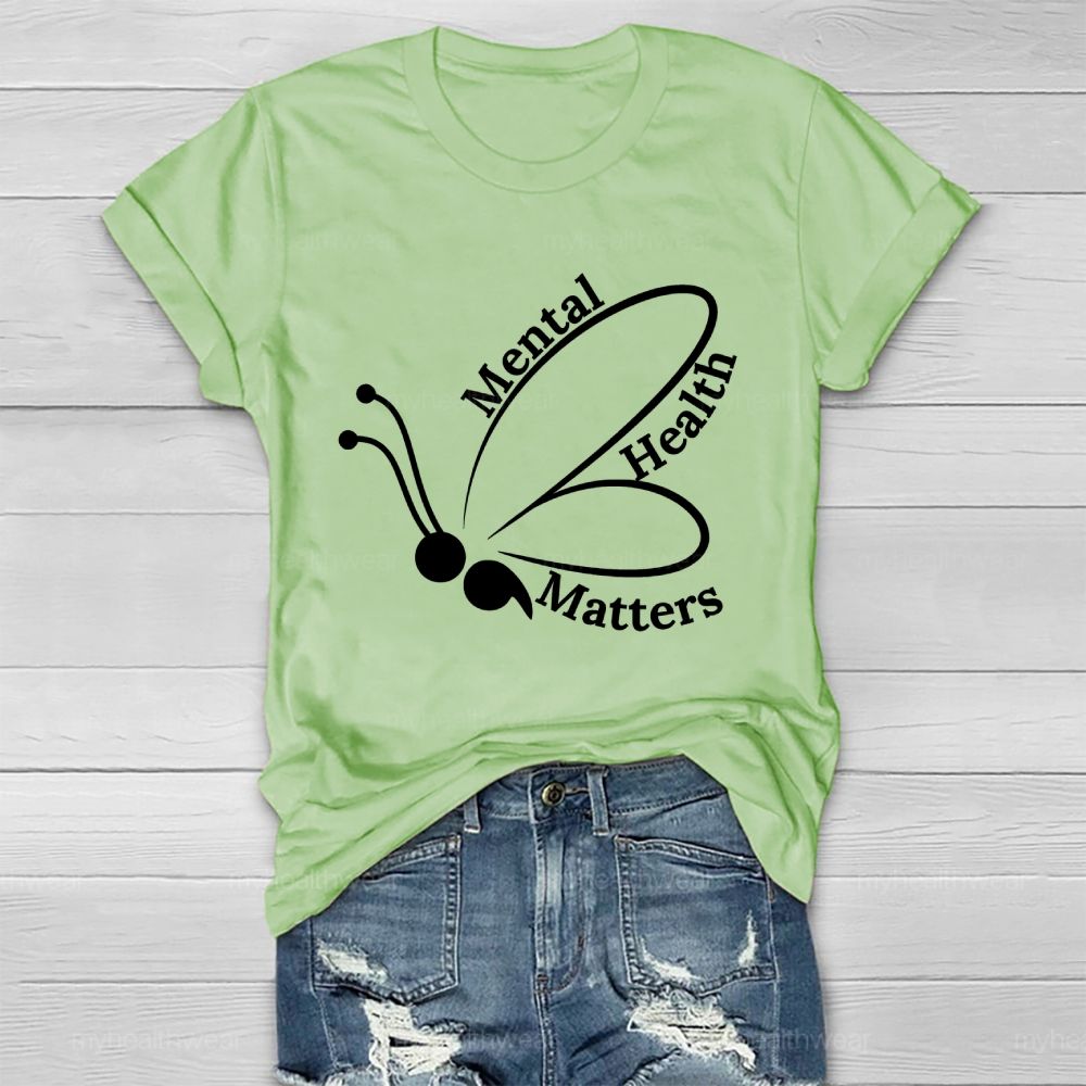 Mental Health Matters Butterfly Semicolon Healthwear T-shirt