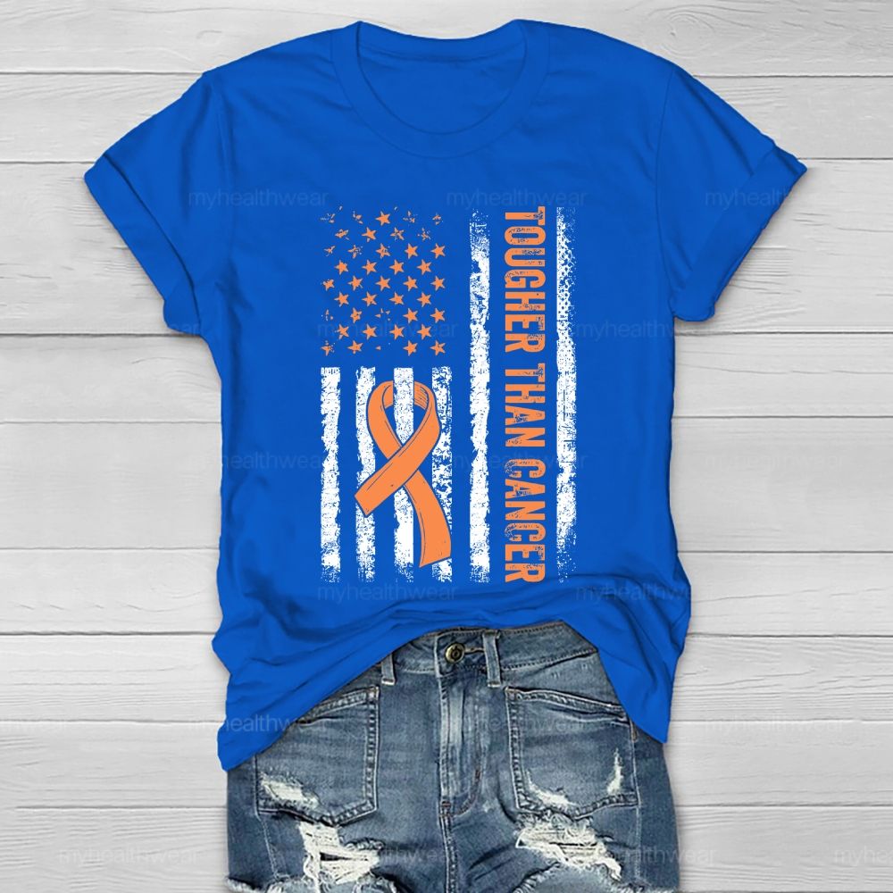 Together Than Cancer Orange Ribbon Flag Healthwear T-shirt