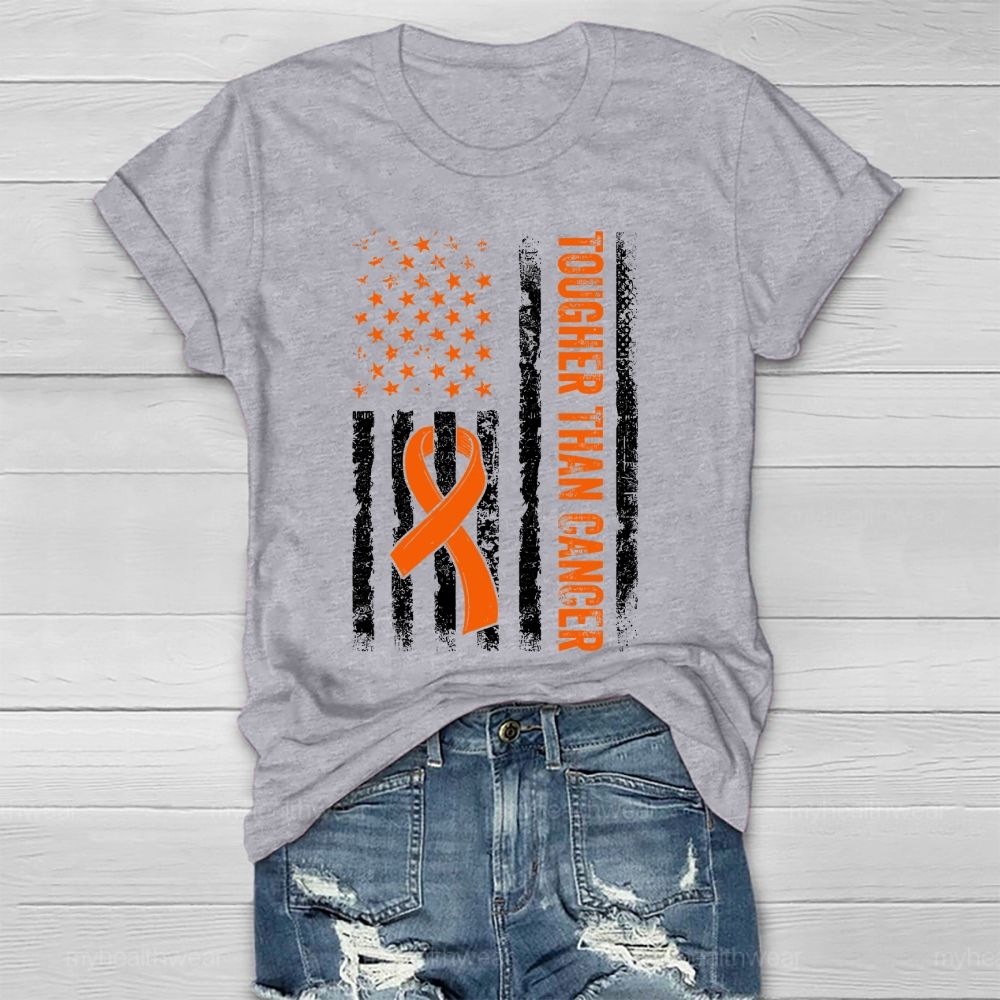 Together Than Cancer Orange Ribbon Flag Healthwear T-shirt