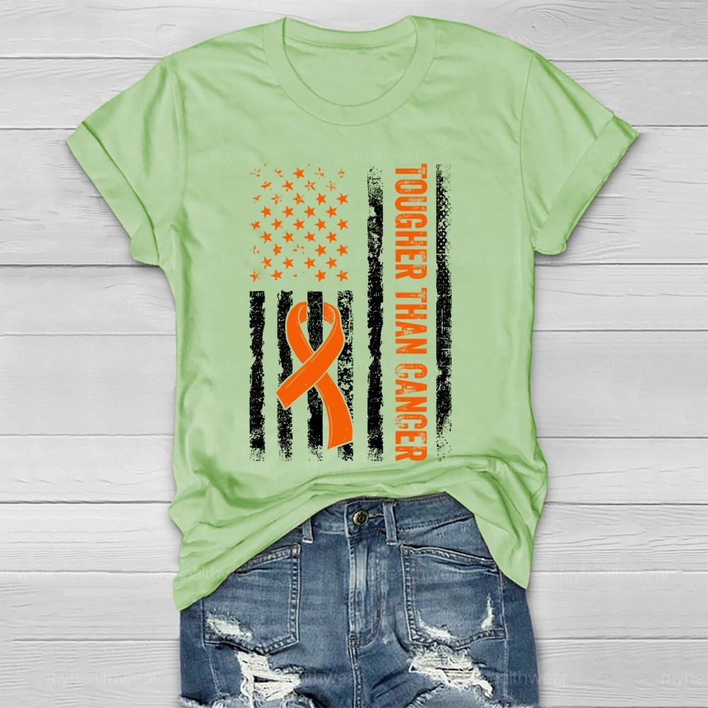 Together Than Cancer Orange Ribbon Flag Healthwear T-shirt