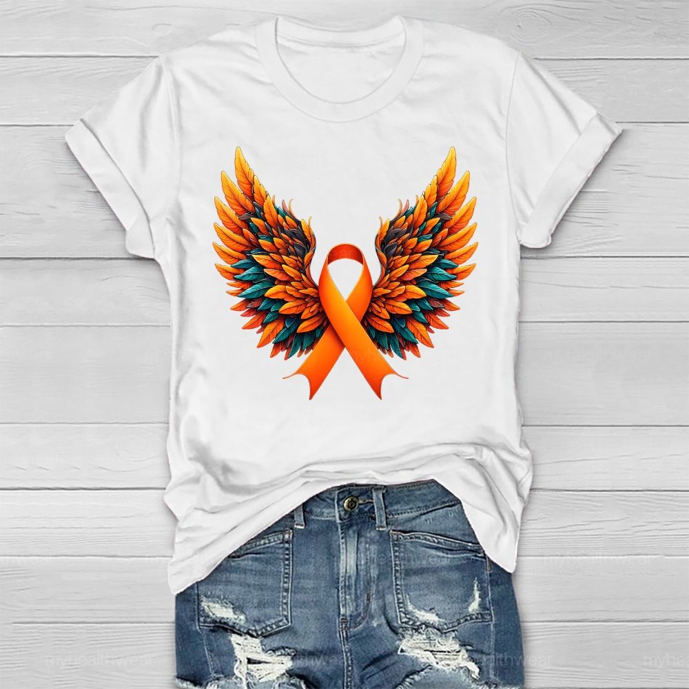Orange Ribbon Wings Healthwear T-shirt