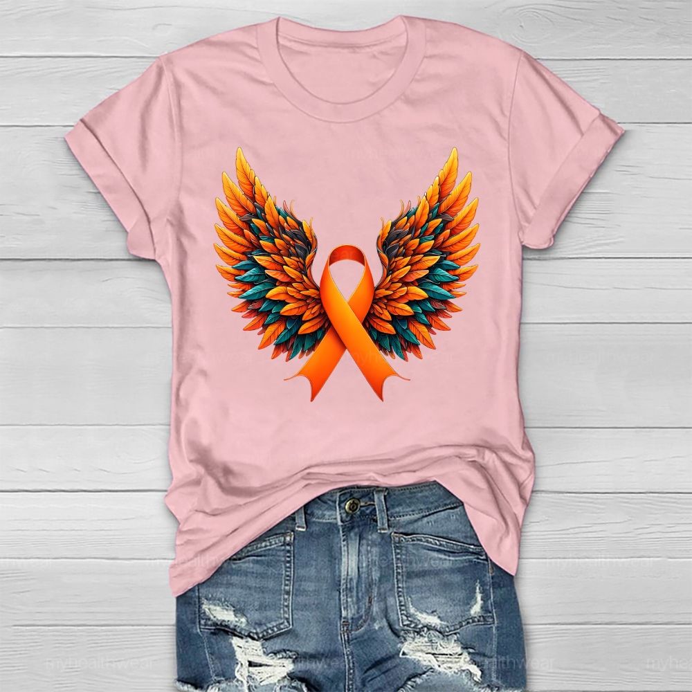 Orange Ribbon Wings Healthwear T-shirt