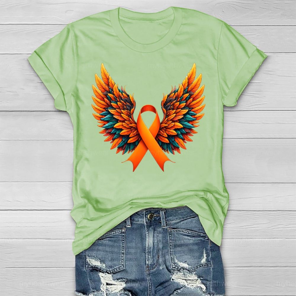 Orange Ribbon Wings Healthwear T-shirt