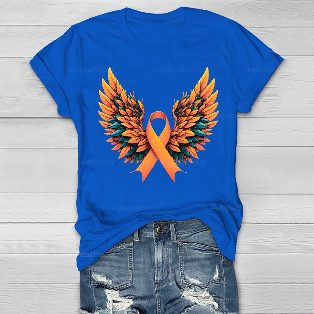 Orange Ribbon Wings Healthwear T-shirt