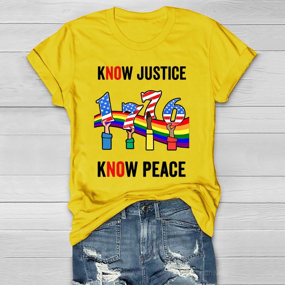 Know Justice Know Peace Healthwear T-shirt