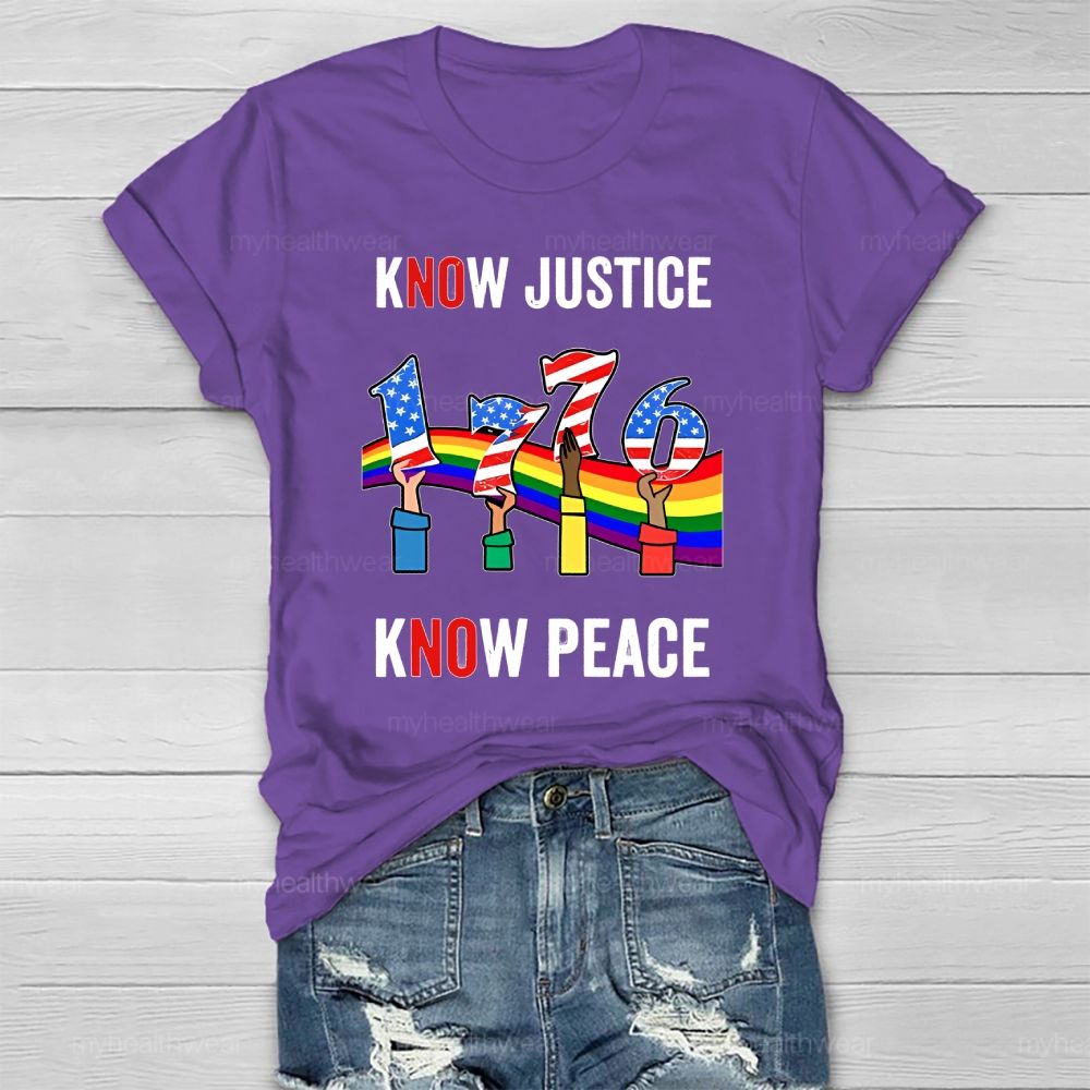 Know Justice Know Peace Healthwear T-shirt