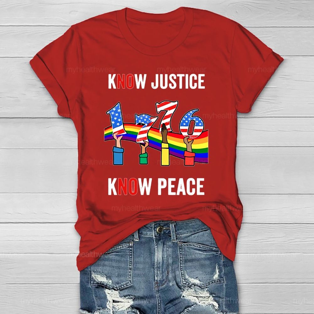 Know Justice Know Peace Healthwear T-shirt