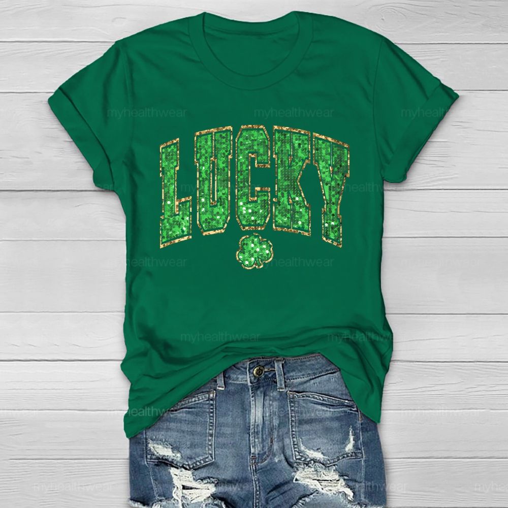Lucky Clover Letter Healthwear T-shirt