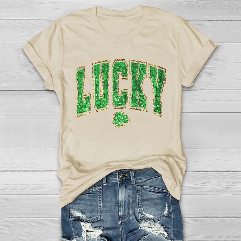 Lucky Clover Letter Healthwear T-shirt