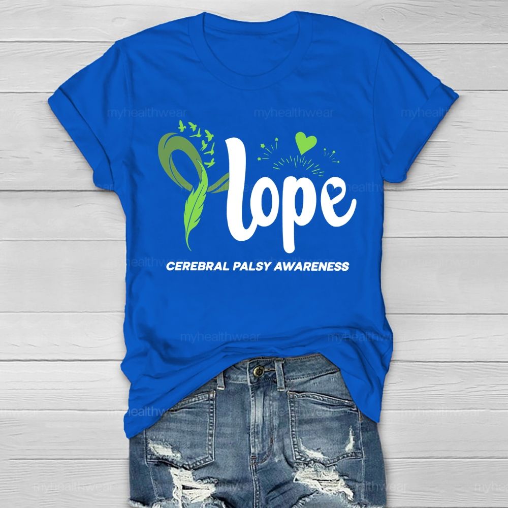 Hope Cerebral Palsy Awareness Feather Love Healthwear T-shirt