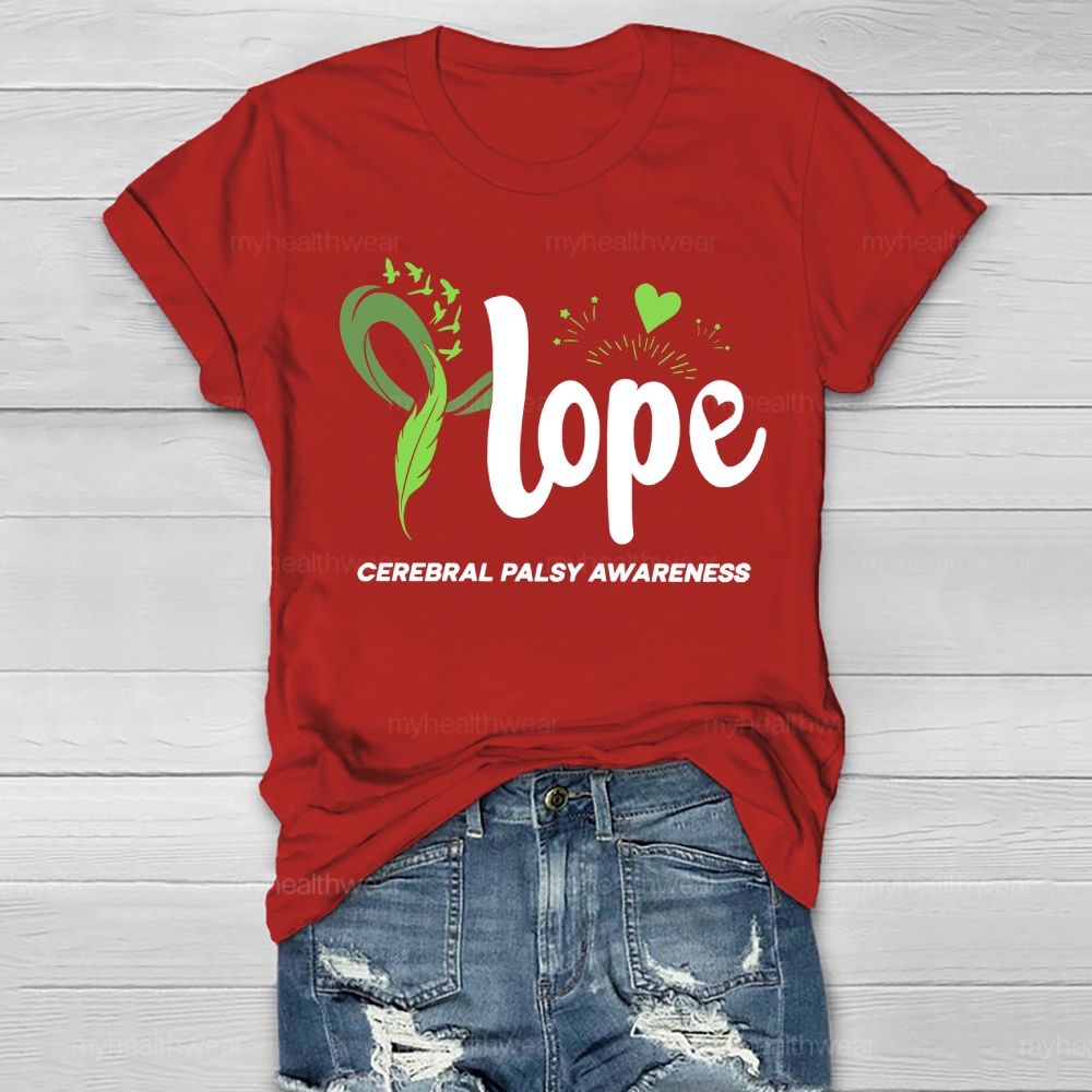 Hope Cerebral Palsy Awareness Feather Love Healthwear T-shirt