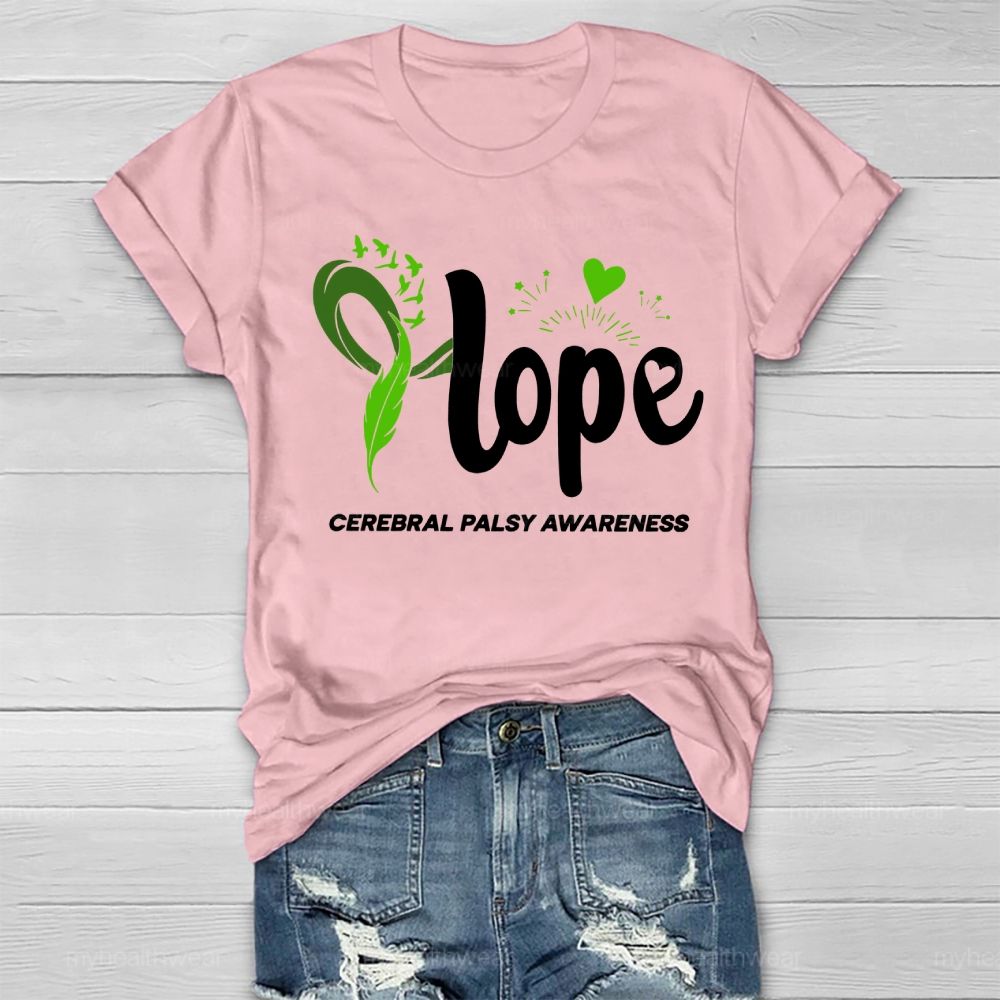 Hope Cerebral Palsy Awareness Feather Love Healthwear T-shirt