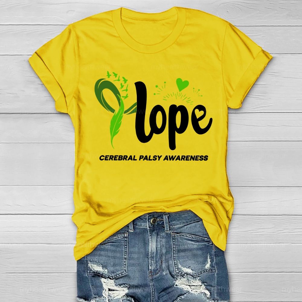 Hope Cerebral Palsy Awareness Feather Love Healthwear T-shirt