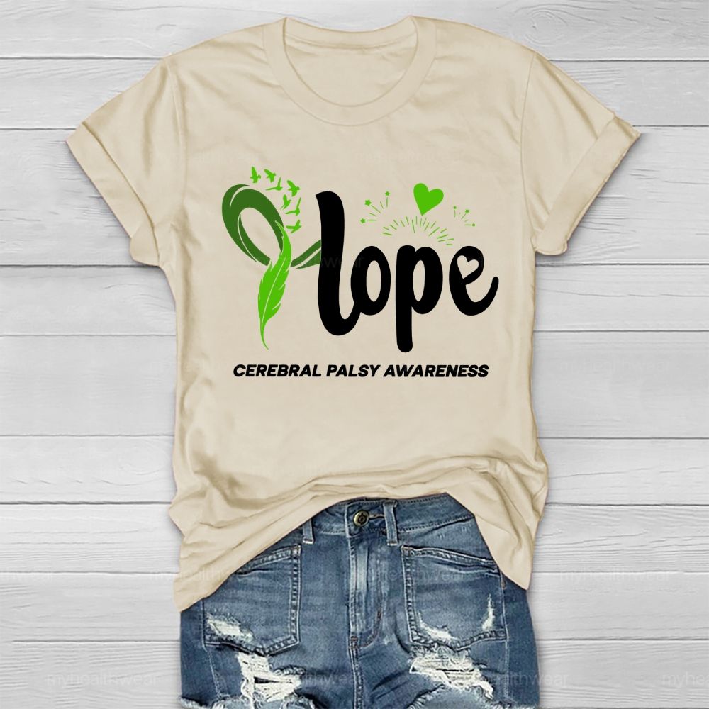Hope Cerebral Palsy Awareness Feather Love Healthwear T-shirt