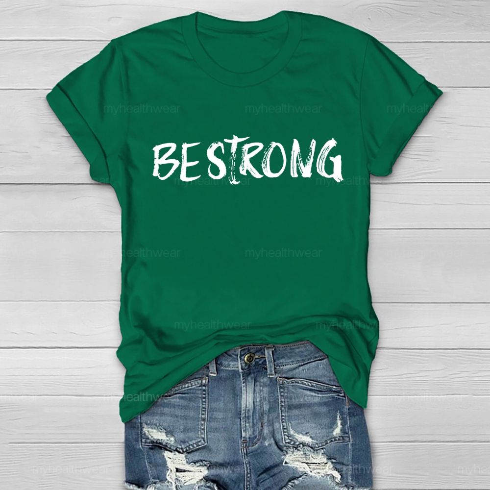 Be Strong Cross Letters Healthwear T-shirt