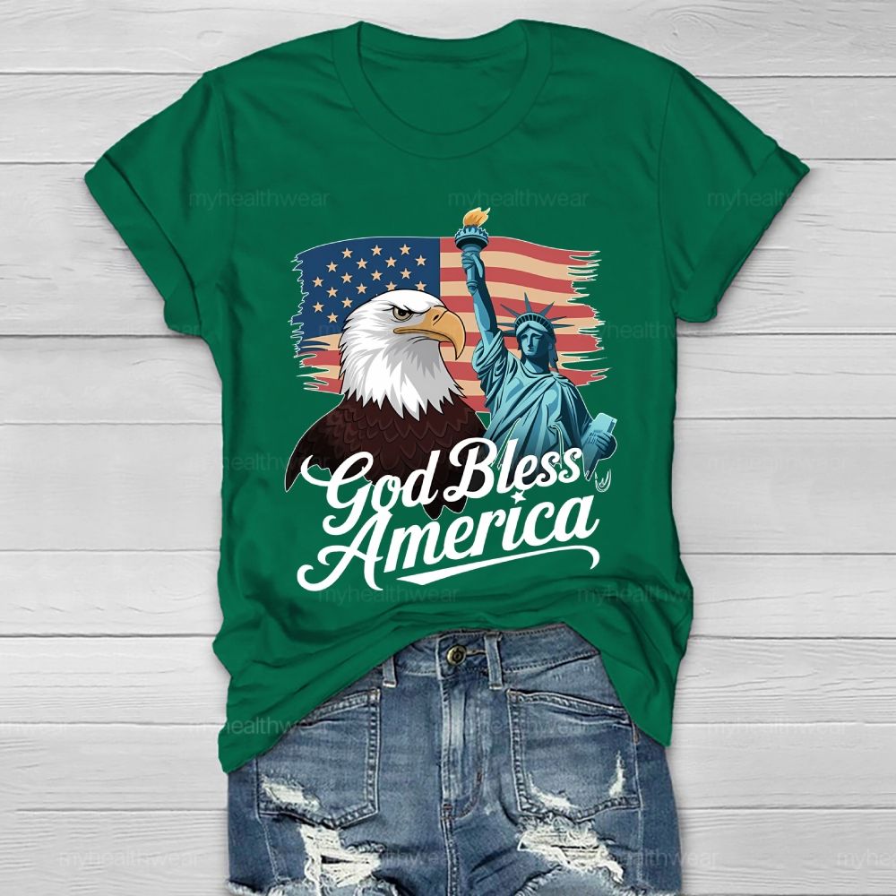 God Bless America Flag Healthwear T-shirt