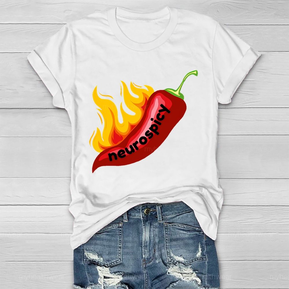 Neurospicy Chili Flame Healthwear T-shirt