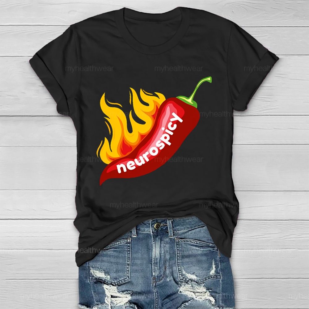 Neurospicy Chili Flame Healthwear T-shirt
