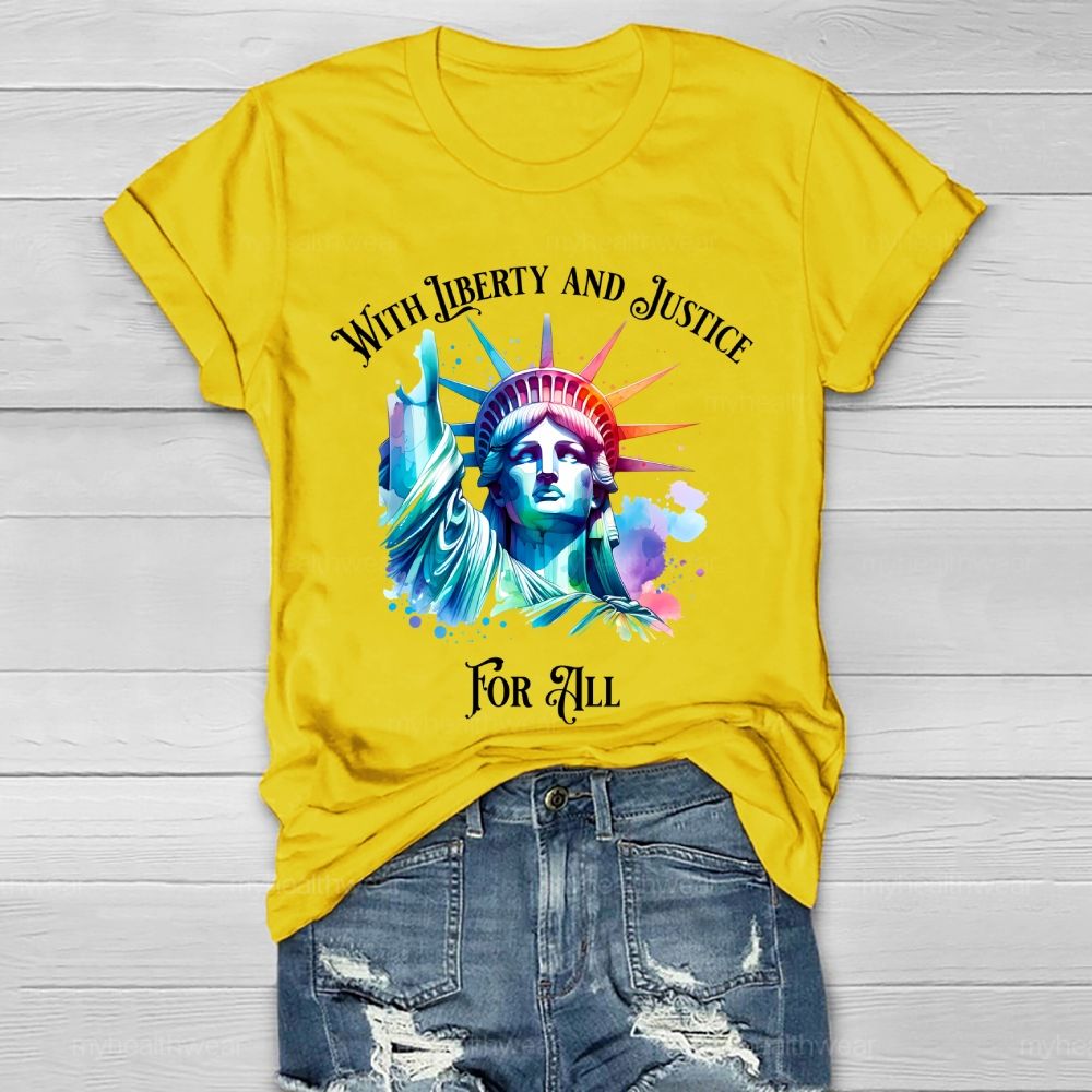 With Liberty And Justice For All Healthwear T-shirt