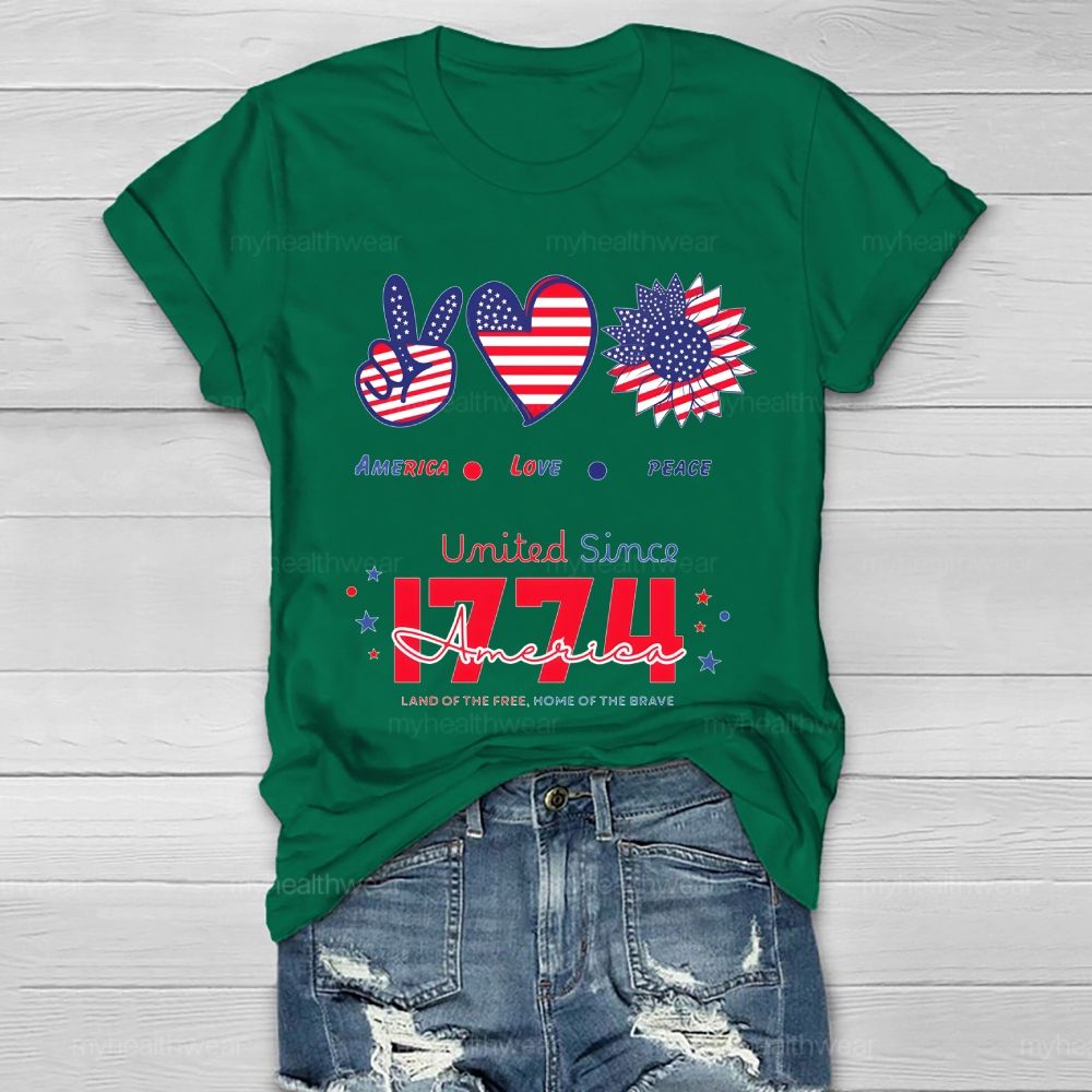 America Love Peace Healthwear T-shirt