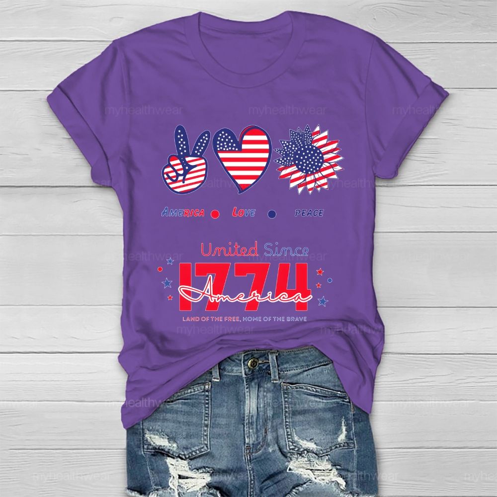 America Love Peace Healthwear T-shirt