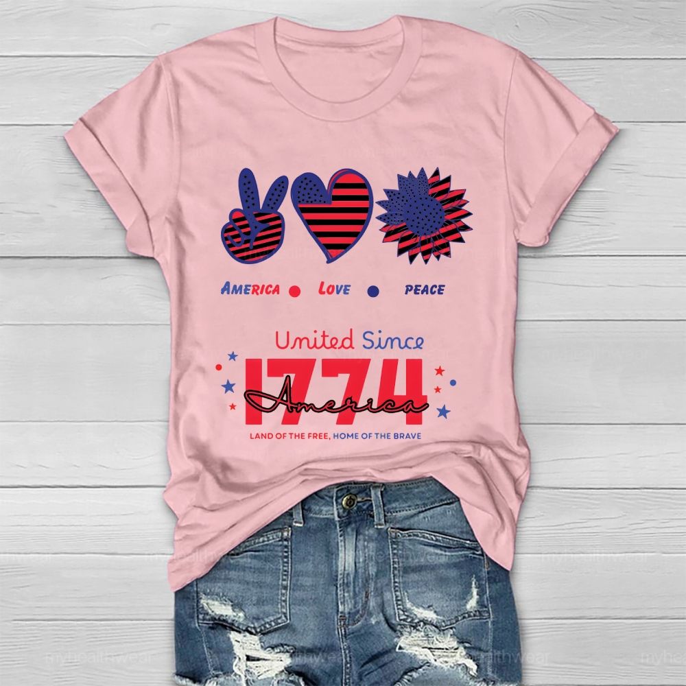 America Love Peace Healthwear T-shirt