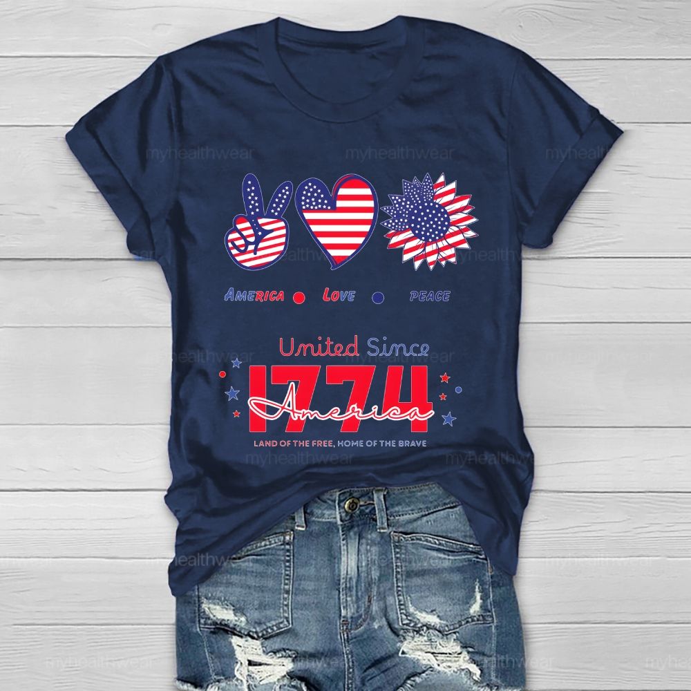 America Love Peace Healthwear T-shirt