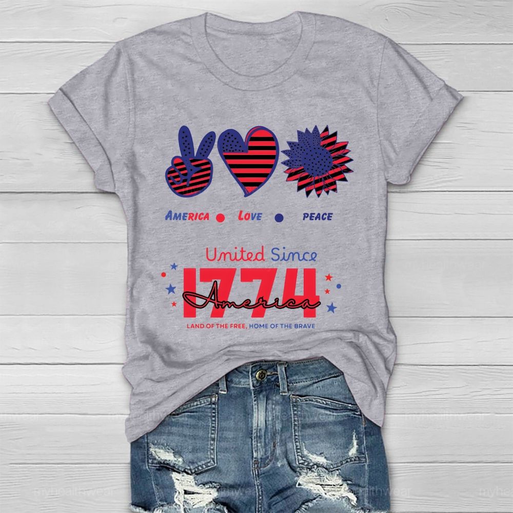 America Love Peace Healthwear T-shirt