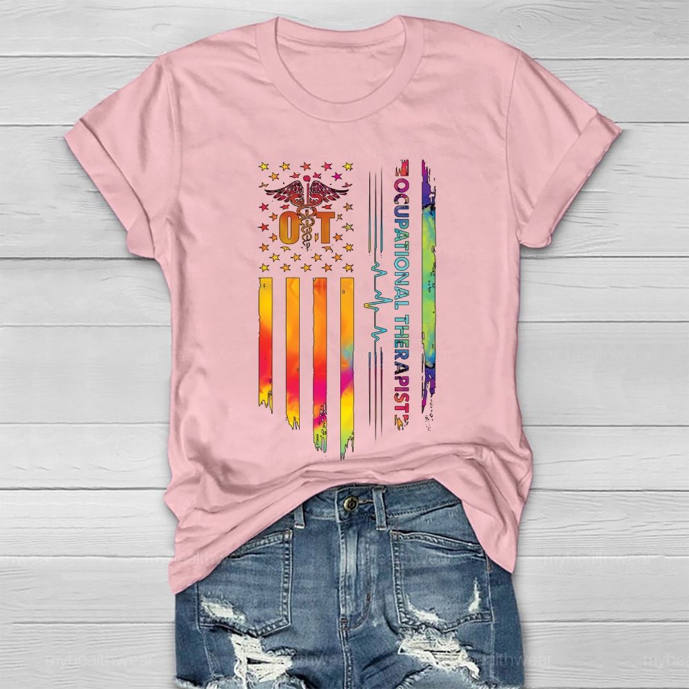 Occupational Therapist Flag Healthwear T-shirt